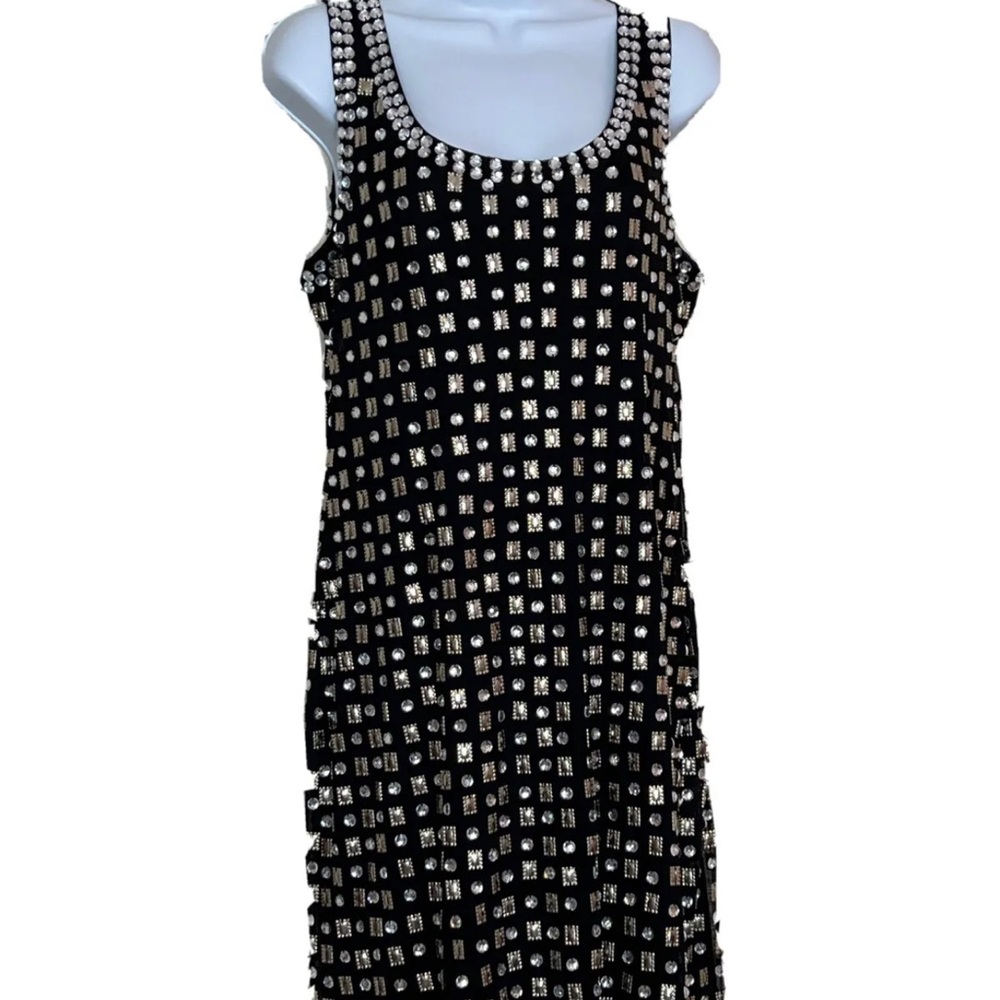Alberto Makali Rhinestone & Embellished Black Mini Dress Size Large L NWT!